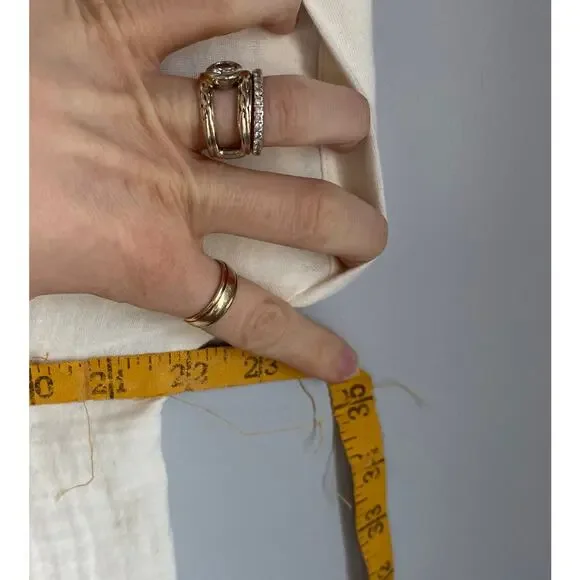 Lands End Dress 100% Cotton Gauzy White Midi Summer Short Sleeve Minimalist sz M - Picture 8 of 9